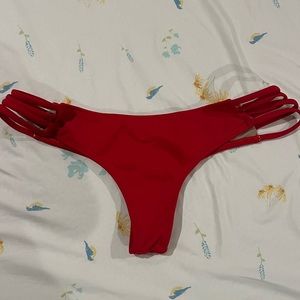 Midori Red Bikini Thong Bottoms